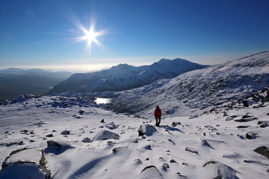 Gina hiking up Glyder Fach