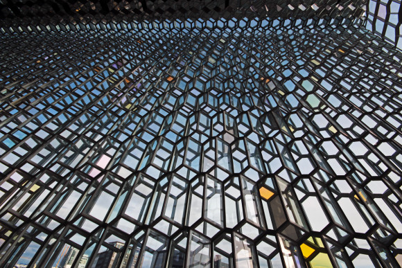 Glass wall at Harpa