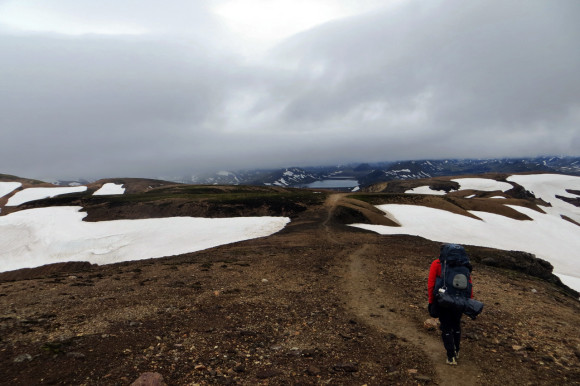 Descending towards the lake at Álftavatn