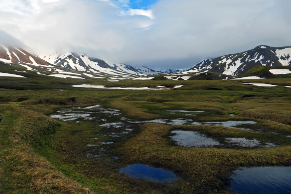 Looking back up towards the Hrafntinnusker mountains