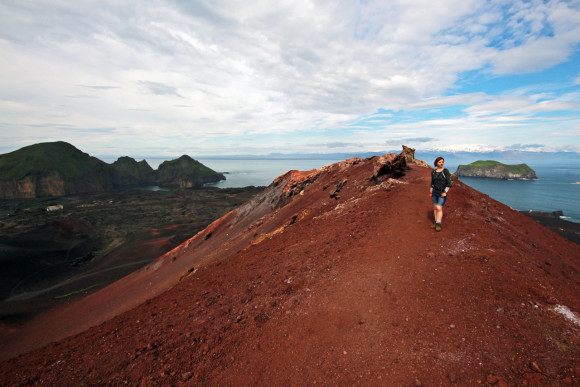 Gina on the volcano